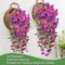Fake Morning Glory Hanging Flower Decoration (2 - Purple) 1"D x 11.8"W x 30.7"H
